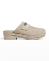 BRUNELLO CUCINELLI SUEDE MONILI MULE CLOGS