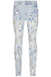 Purple Brand Paint-splattered Slim Jeans In Light Bleach