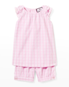 PETITE PLUME GIRL'S GINGHAM 2-PIECE PAJAMA SHORT SET