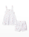 Petite Plume Baby's, Little Girl's & Girl's 2-piece Butterflies Charlotte Shirt & Shorts Set In White