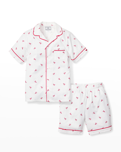 Petite Plume Unisex Brixham Lobster Pyjama Shorts Set - Baby, Little Kid, Big Kid In White
