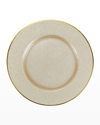 Vietri Metallic Glass Service Plate Charger In Ivory