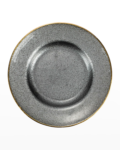 Vietri Metallic Glass Slate Salad Plate In Gray