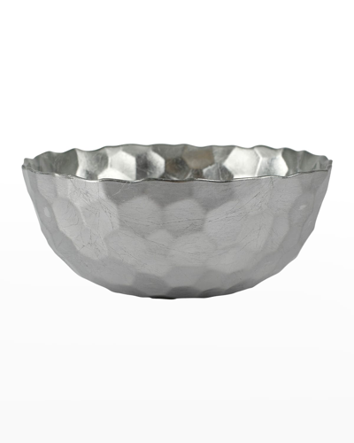 Vietri Rufolo Glass Platinum Honey Comb Medium Bowl In Platinum