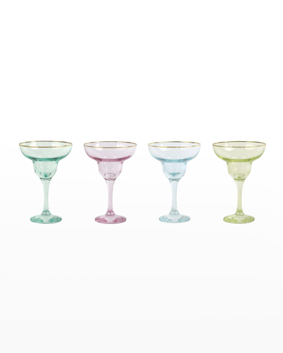 Vietri Rainbow 4-piece Assorted Margarita Glass Set