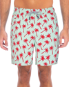 Tom & Teddy Men's Palm-print Swim Trunks In Ice Fuchsia