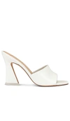 Black Suede Studio Nadya Tilt-heel Mule Sandals In White