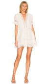 Peixoto Ora Cotton Embroidered Mini Dress Swim Cover Up In White