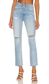 Grlfrnd Karolina High Rise Straigh Crop Jeans In Point Loma In Blue