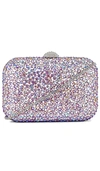 Olga Berg Casey Hot Fix Encrusted Clutch In Purple