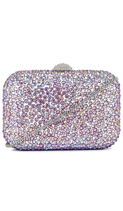 Olga Berg Casey Hot Fix Encrusted Clutch In Purple