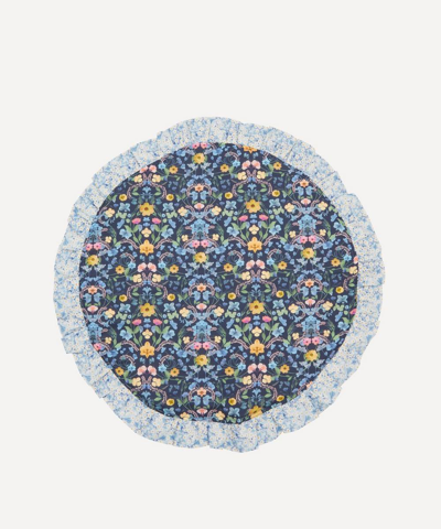 Coco & Wolf Aurora And Mitsi Valeria Frill Edge Circle Placemat In Blue