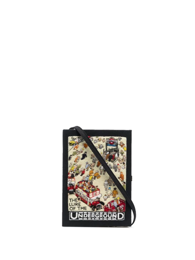 Olympia Le-tan Underground Book-shaped Clutch In Black