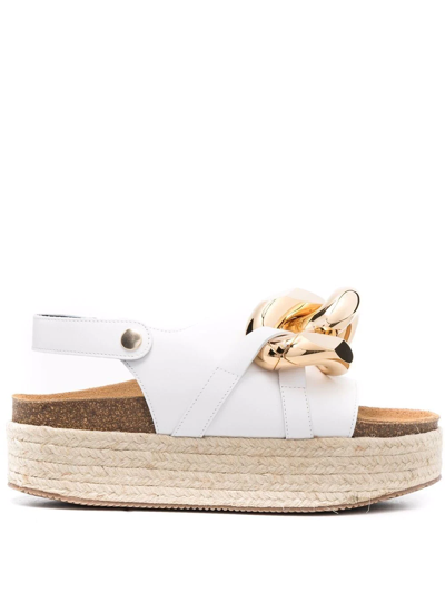 Jw Anderson Chain Espadrille Sandals In White