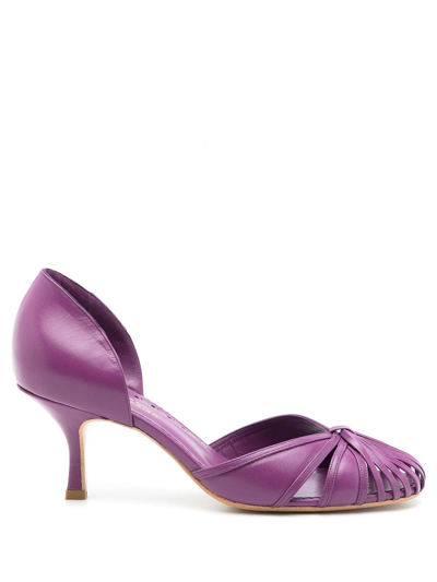 Sarah Chofakian Scarpin Leather Pumps In Purple