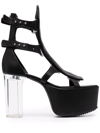 Rick Owens Black Ankle-high Spartans Heels In Black