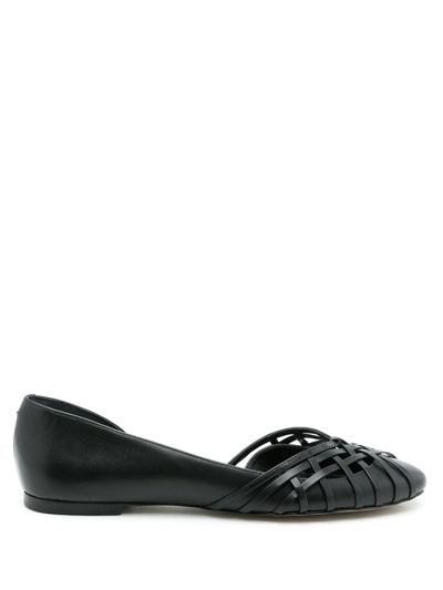 Sarah Chofakian Sapatilha Victoria Leather Ballerina Shoes In Black