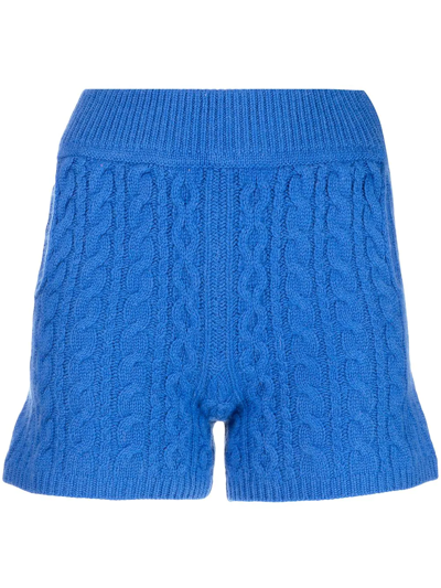 Rag & Bone Pierce Cable-knit Cashmere Shorts In Bright Blue