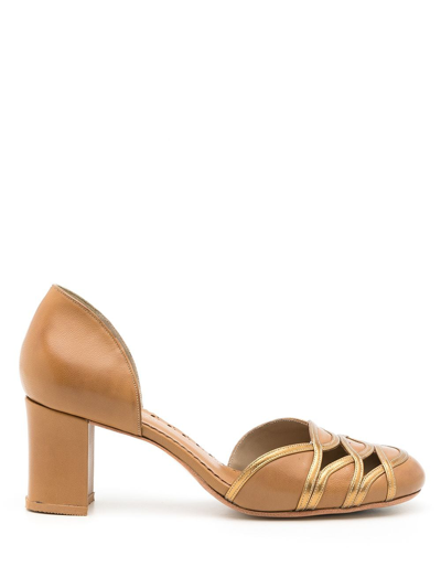 Sarah Chofakian D'orsay Aquavit Pumps In Brown