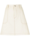 Apc High-waisted A-line Skirt In Neutrals