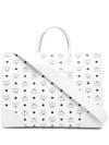 Mcm Munchen Large Monogram Tote Bag In White
