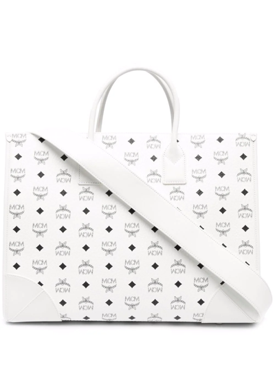 Mcm Extra Large München Tote Bag In White
