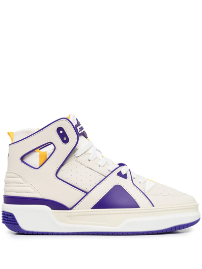 Just Don Unisex Courtside Basketball High-top Trainers In Neutrals