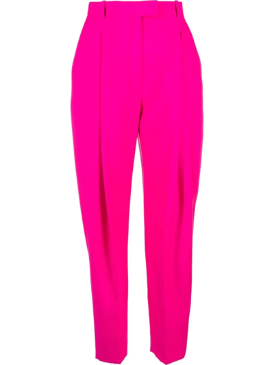 Alexander Mcqueen Tailored Cropped Trousers In Pink