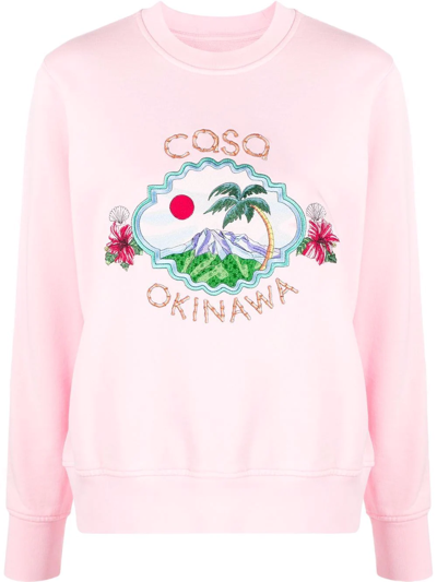 Casablanca Pink Sweatshirt With Casa Okinawa