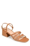 Journee Collection Women's Kempsy Strappy Block Heel Dress Sandals In Brown
