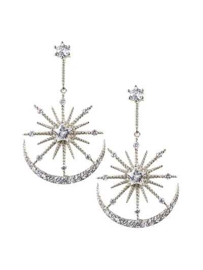 Eye Candy La Women's Luxe Ninan Nautical Moon & Stars Cubic Zirconia Earrings In Brass