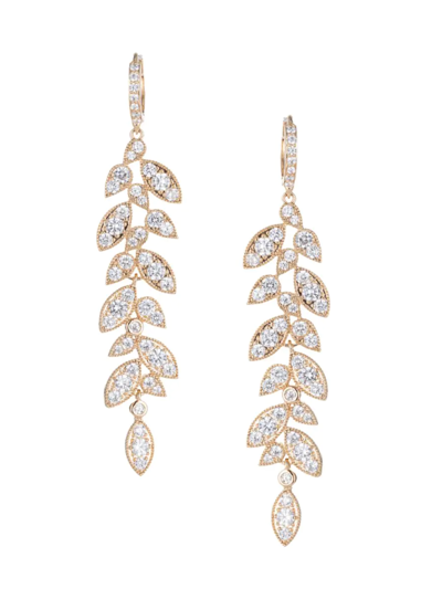 Eye Candy La Women's Luxe Rena Cubic Zirconia Leaf Drop Earrings In Brass