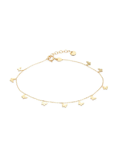 Saks Fifth Avenue Made In Italy Women's 14k Yellow Gold Butterfly Charm Bracelet