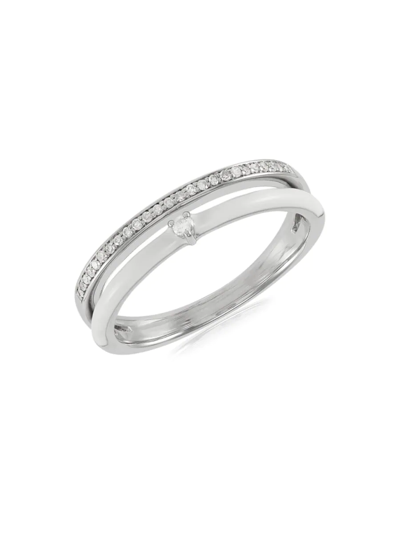 Saks Fifth Avenue Women's 14k White Gold & Diamond Double Band Ring