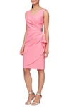 ALEX EVENINGS SIDE RUCHED COCKTAIL DRESS