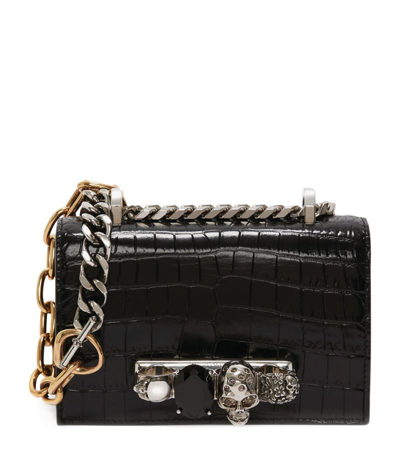 ALEXANDER MCQUEEN ALEXANDER MCQUEEN LEATHER GRAFFITI MINI JEWELLED SATCHEL