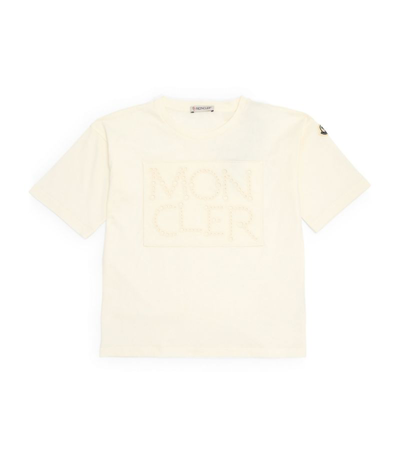 Moncler Kids' Eyelet-logo T-shirt (8-10 Years) In White