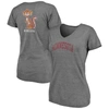 Fanatics Branded Heathered Gray Minnesota Golden Gophers Slab Serif 2-hit V-neck Tri-blend T-shirt In Heather Gray