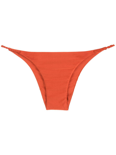 Lenny Niemeyer Calca Fina Torcida Brique Bikini Bottoms In Orange
