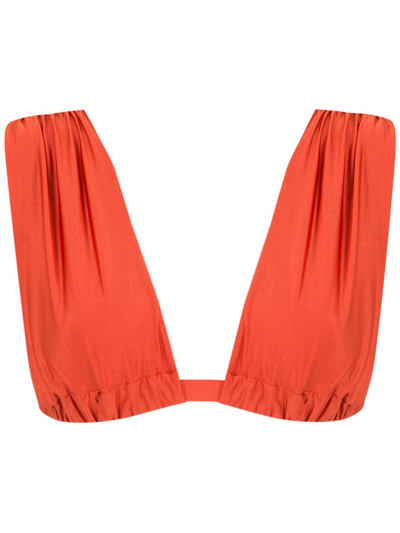 Lenny Niemeyer Draped-design Bikini Top In Orange