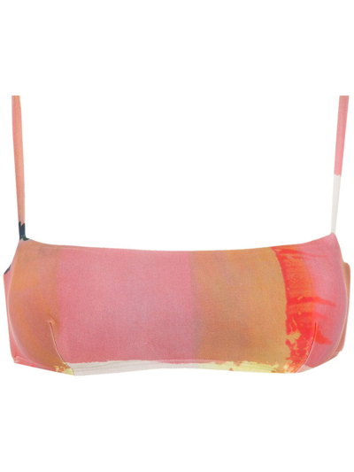Lenny Niemeyer Bambere Graphic-print Bikini Top In Pink