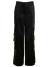 ANDERSSON BELL ANDERSSON BELL WOMAN'S INNA BLACK SATIN CARGO PANTS WITH BELT