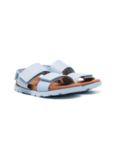 Camper Kids' Brutus Touch-strap Leather Sandals In Blue