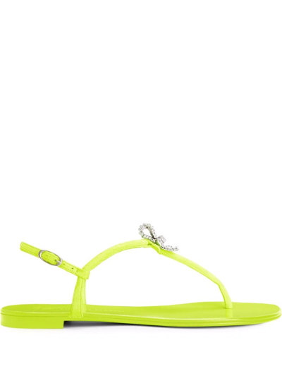 Giuseppe Zanotti Clementyne Crystal-charm Sandals In Green
