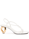 Jw Anderson Chain Link High Heel Leather Sandals In White