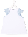 Il Gufo Two-tone Ruffled Vest In White