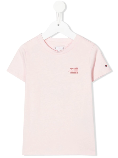 Tommy Hilfiger Junior Kids' Logo-print T-shirt In Pink