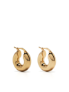 Jil Sander Polished Geometric Earrings In Gold