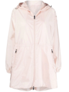 Moncler Wete Technical Raincoat In Pink
