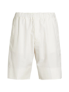 Alexander Mcqueen Flat-front Cotton Shorts In White